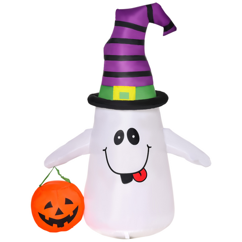 1.2m Witch Ghost Halloween Inflatable LED Pumpkin Lantern  Weather-Resistant