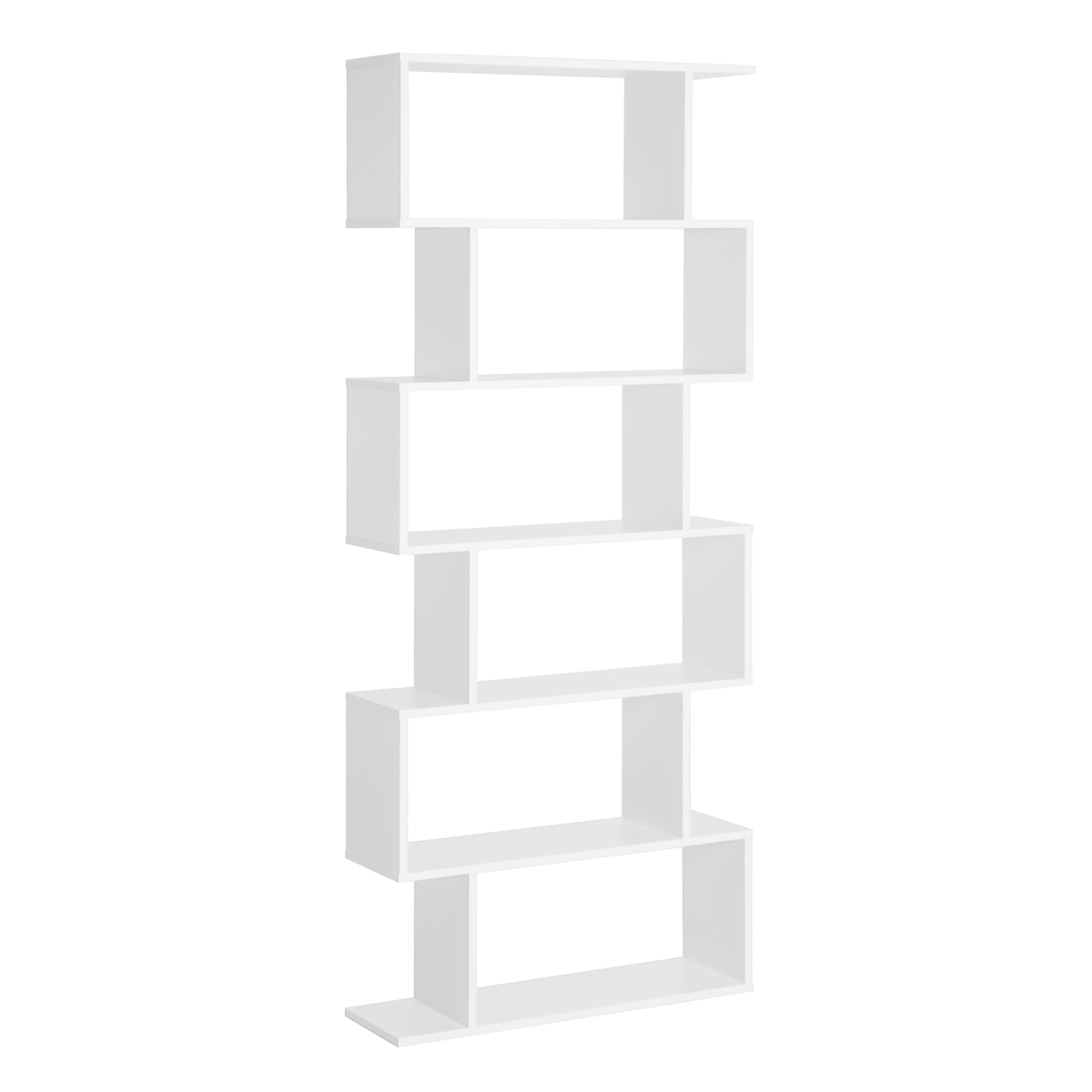 Particle Board 6-Tier Asymmetrical Shelving Unit White