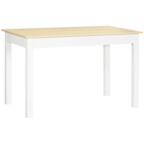 HOMCOM Dining Table for 4 to 6 Kitchen Table with Thick Legs Oak Wood Grain