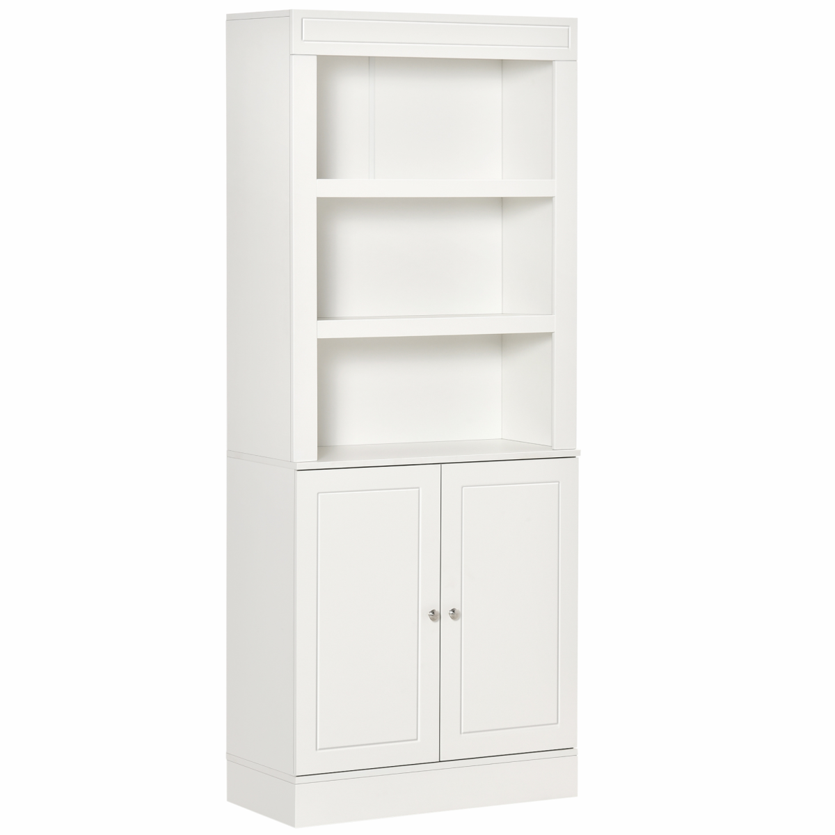 Kitchen Cupboard with 6-tier Shelving, Sideboard  Double-door , White