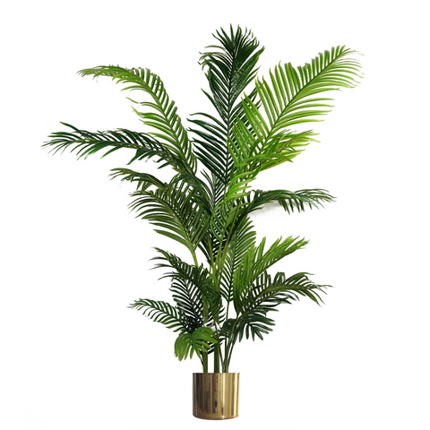 180cm Artificial Palm Tree Extra Large Gold Metal Planter