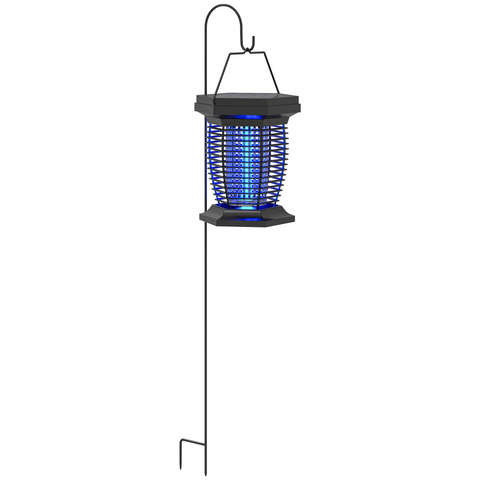 Outsunny 2-in-1 Electric Fly Zapper with UVA Light, Hanging Garden Lantern