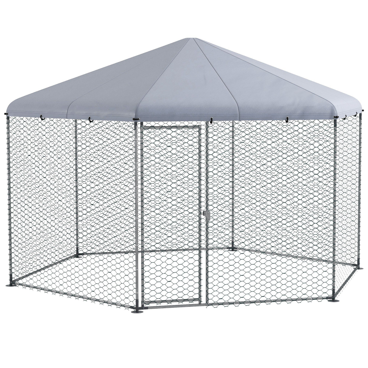 PawHut Walk in Chicken Run with Cover for 10-15 Chickens, Hens, Rabbits, Ducks
