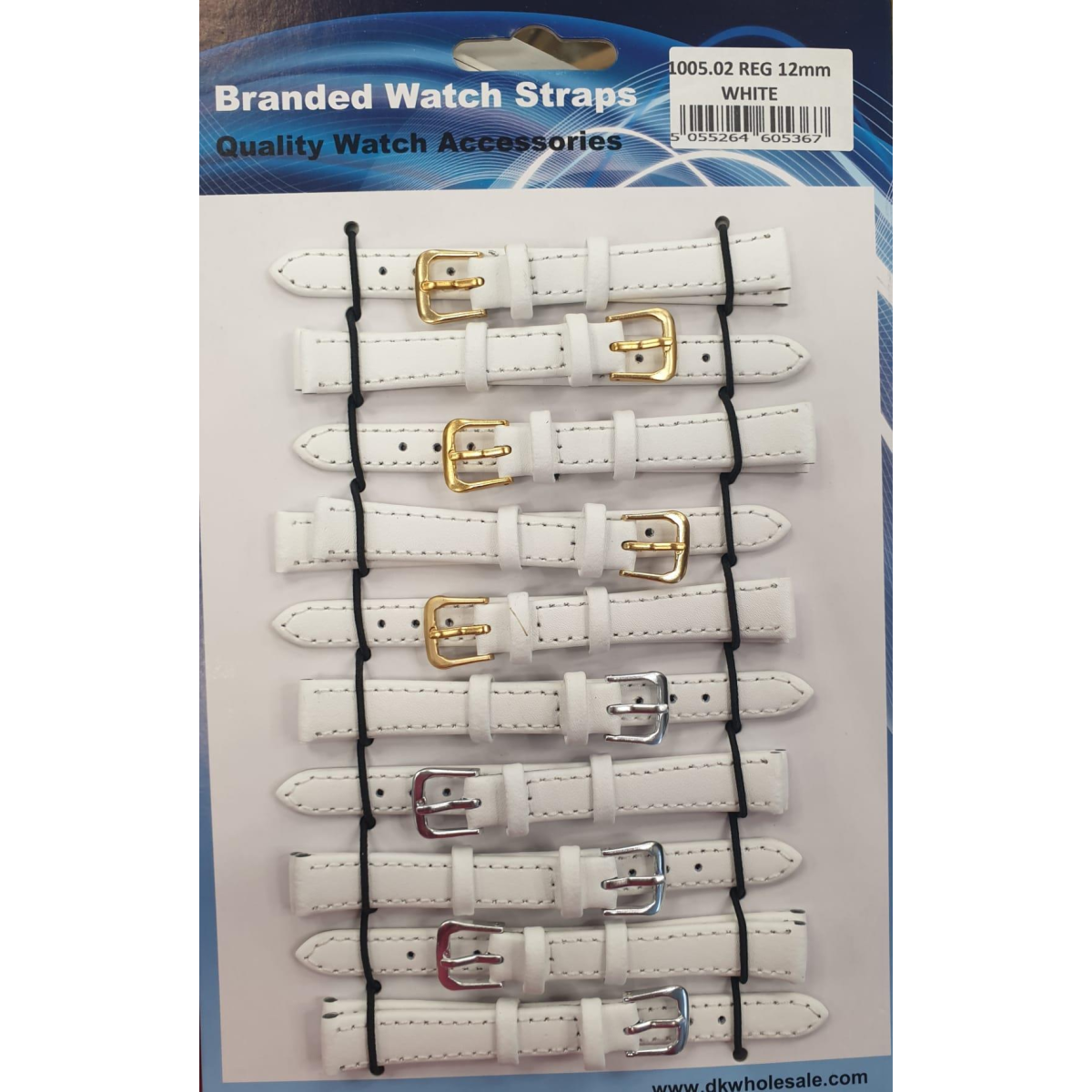 Leather White Watch Straps Pk10 size 12mm 1005.02