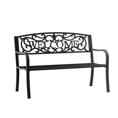 126Lx60Wx85H cm Steel Bench-Black