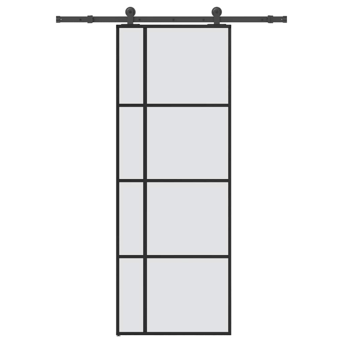 vidaXL Sliding Door with Hardware Set 76x205 cm ESG Glass&Aluminium