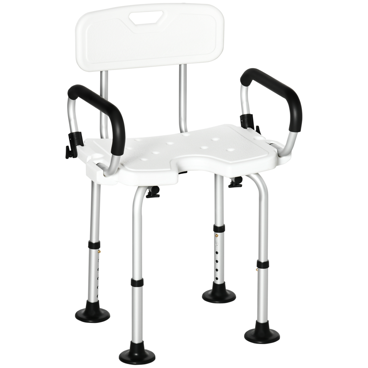 Adjustable Shower Stool with Suction Foot Pads for Elderly Disabled