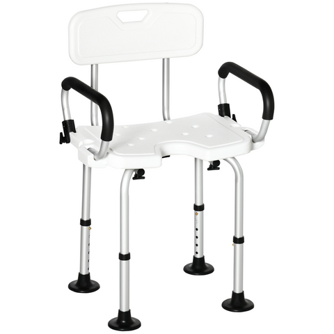 Adjustable Shower Stool with Suction Foot Pads for Elderly Disabled