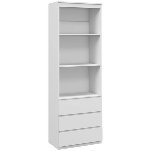 HOMCOM 180cm Tall Bookshelf Free Standing Storage Shelf Unit with Storage White