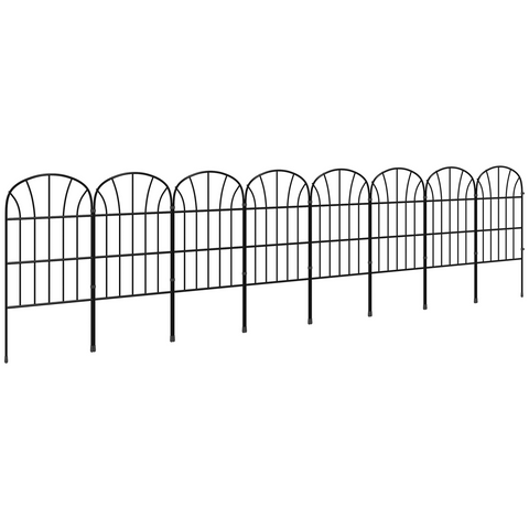 Outsunny 8PCs Decorative Garden Fencing 24in x 8.7ft Metal Border Edging