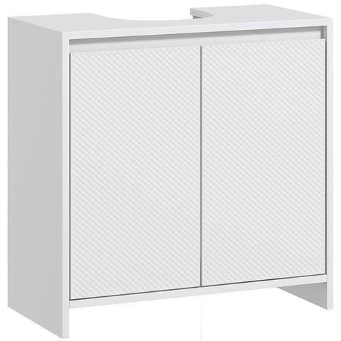 HOMCOM Freestanding Under Sink Cabinet with 2 Doors and Shelf, White