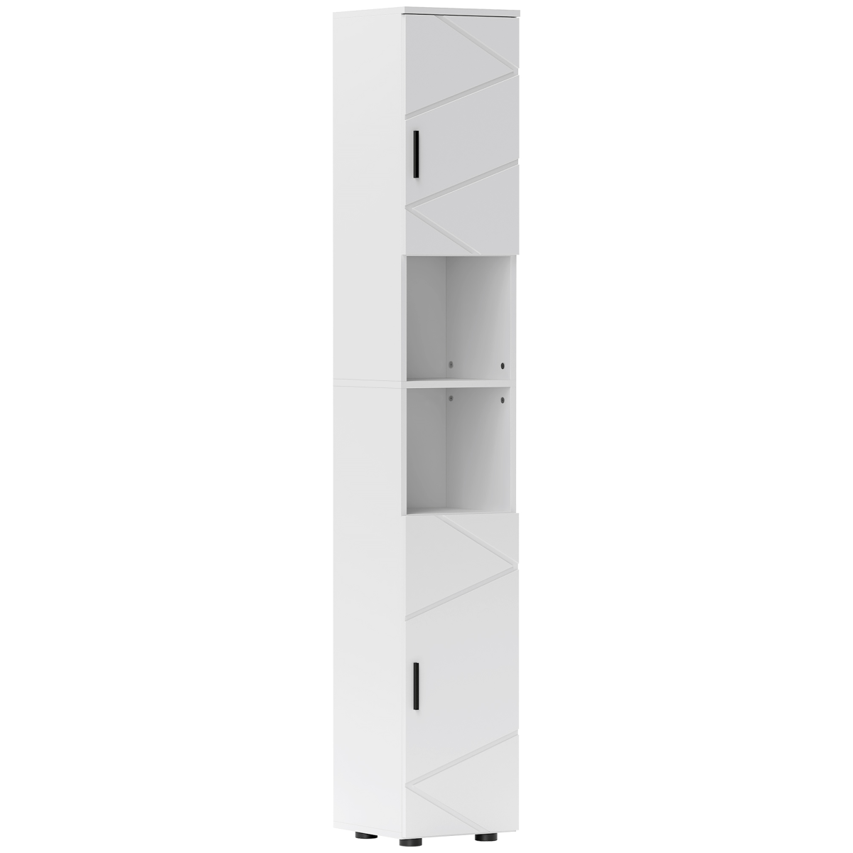 kleankin Tall Bathroom Storage Cabinet, Slim Bathroom Cabinet with Soft Close