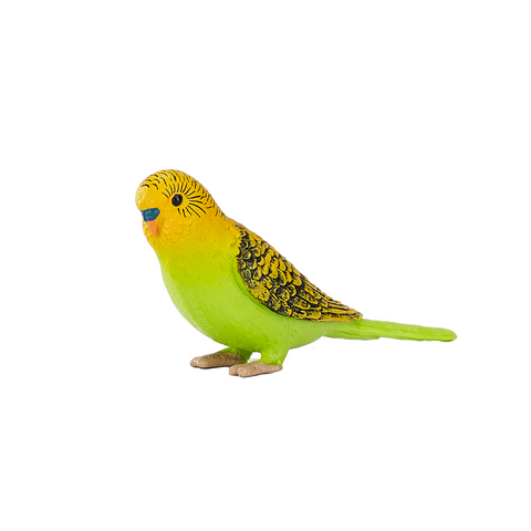 Green Budgerigar Toy  Realistic Exotic Bird Figurine