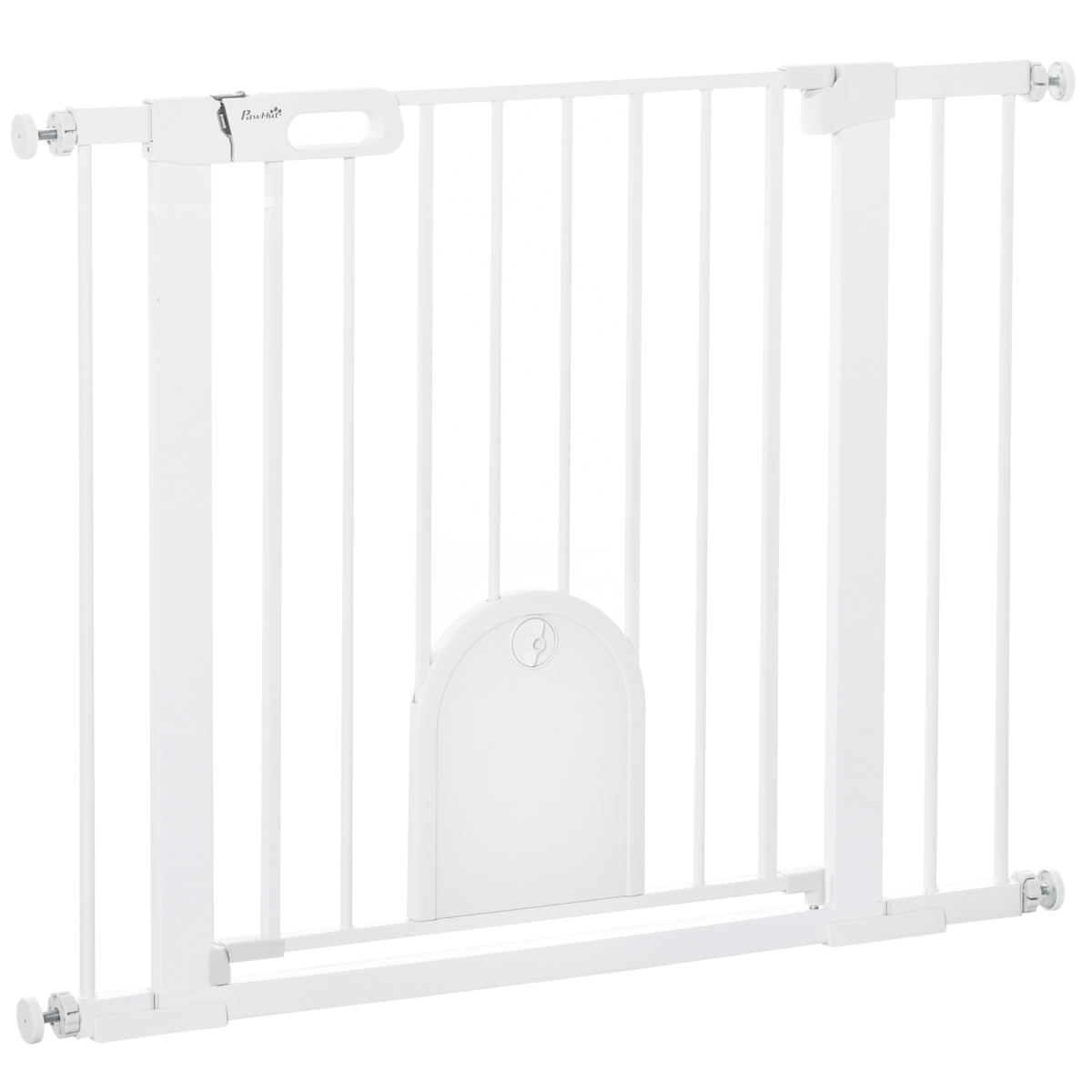 75-103 cm Pet Safety Gate Pressure Fit Stair w/ Small Door Double Locking