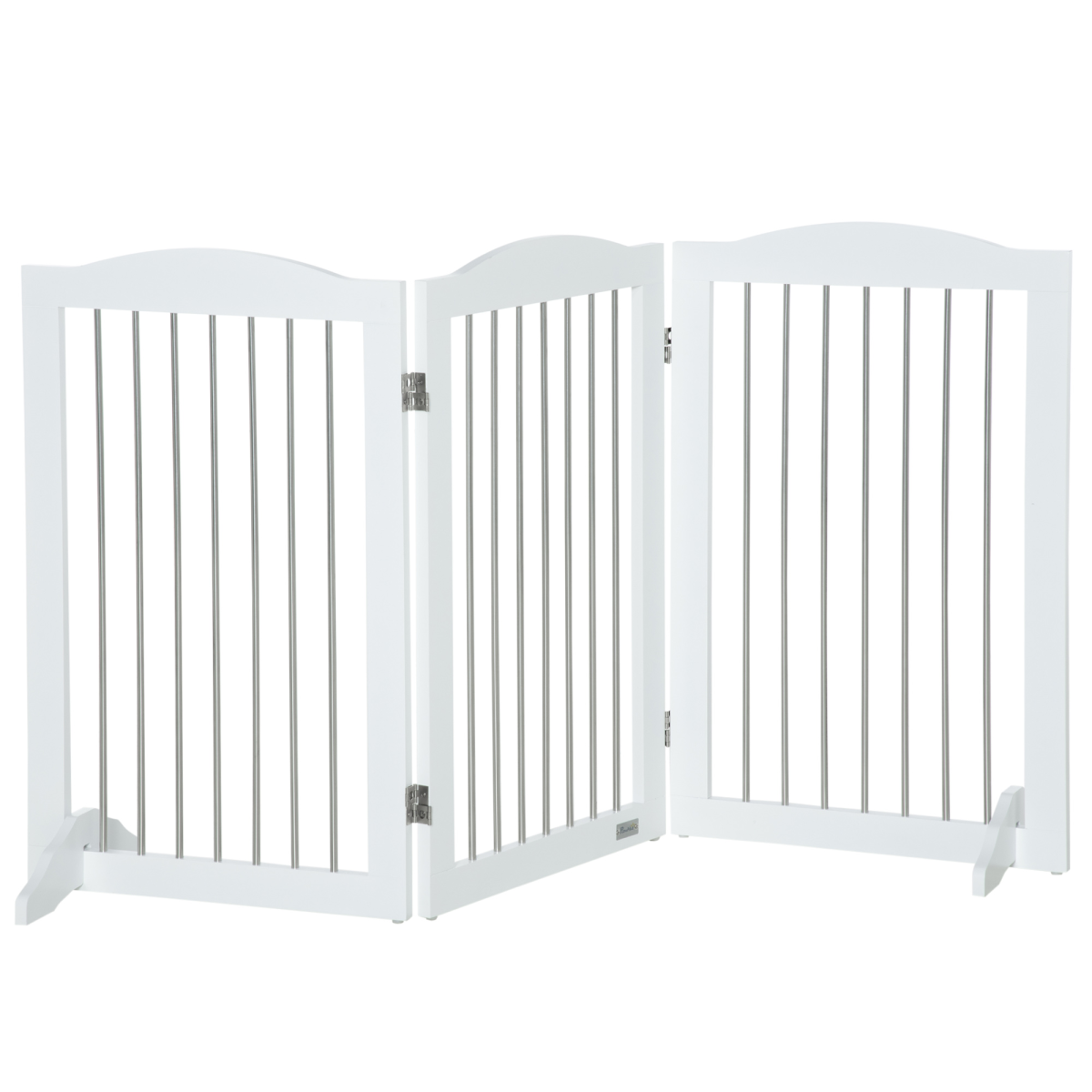 Foldable Dog Gate for Doorways, Stairs, Halls - White
