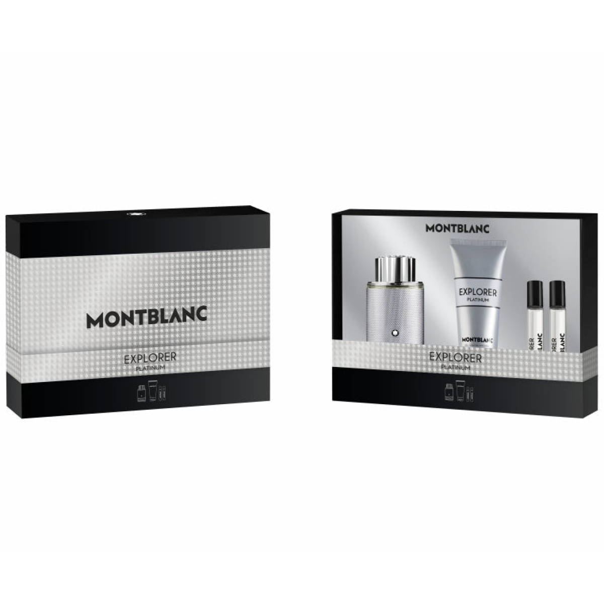Montblanc Explorer Platinum Gift Set (Eau De Parfum 100ml  Eau De Parfum 7.5ml x2  Shower Gel 100ml)