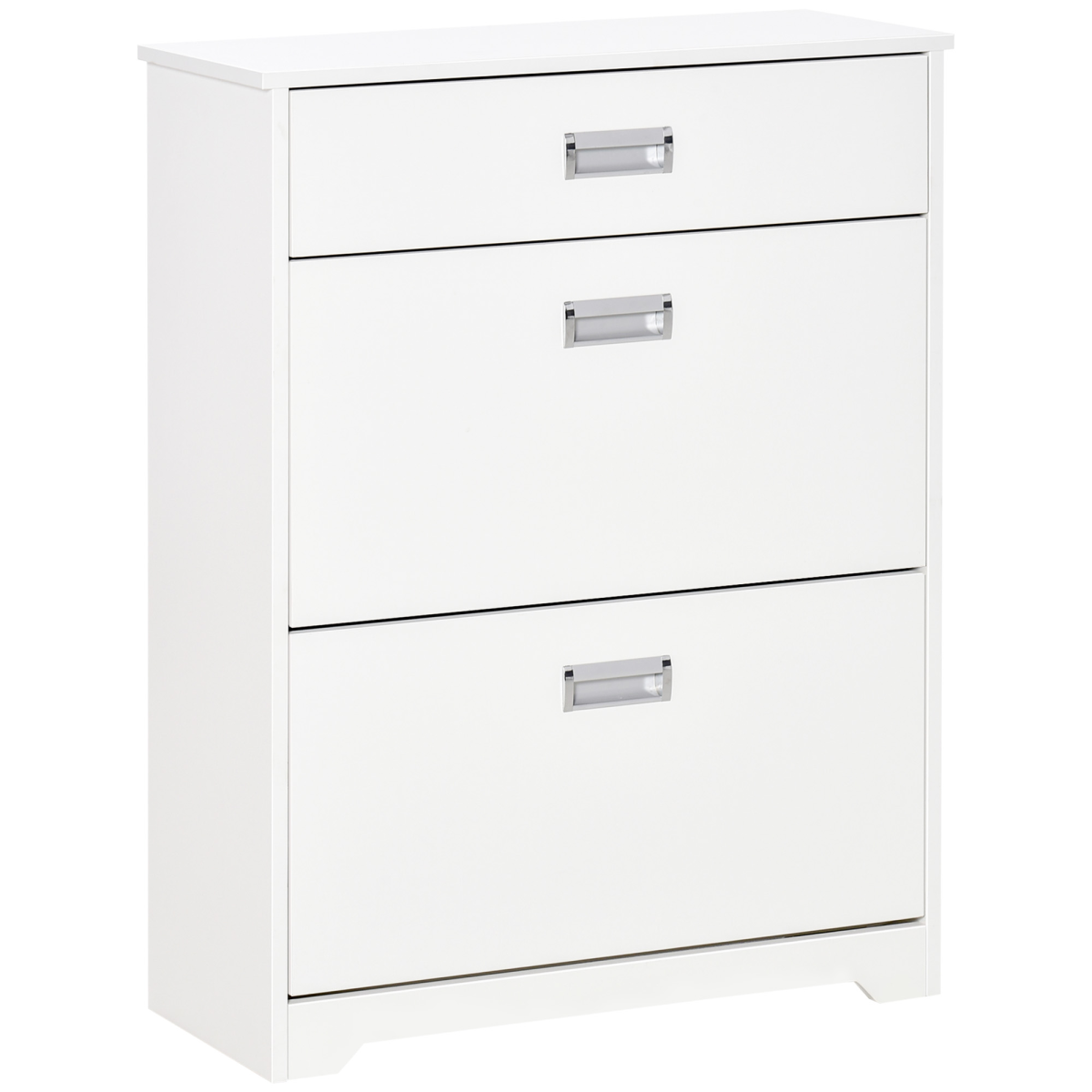 Tipping Shoe Cabinet Hall Organizer  Flip Drawers for Entry 16 Pairs