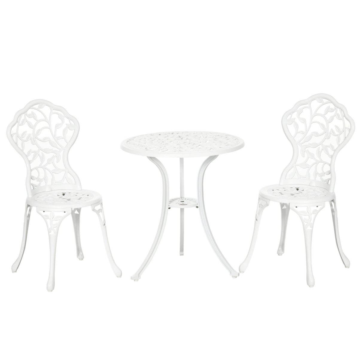 Outsunny Aluminium Bistro Set Garden Coffee Table Chair Outdoor Dining Set