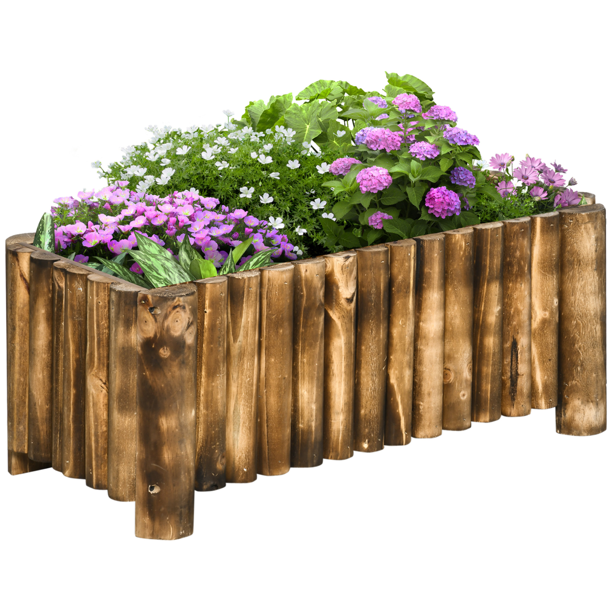 Fir Plant Pot Raised Flower Bed Wooden Planter 4 Feet 78Lx 35Wx30H cm