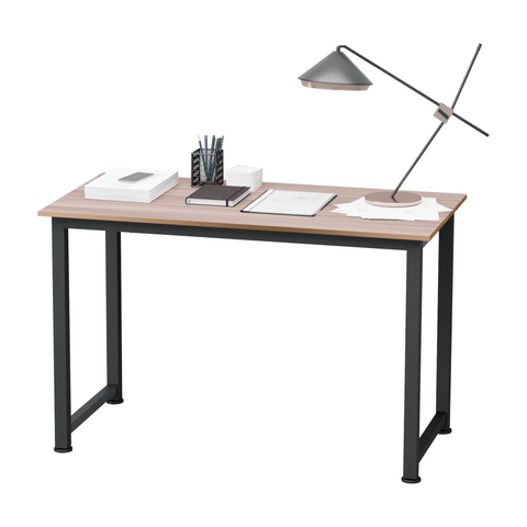 Computer Desk W/ Black Metal Frame MDF, 120W x 60D x 76Hcm-Oak Grain Tone