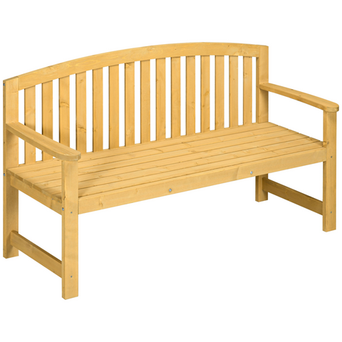 2 Person Garden Bench Wooden Outdoor Furniture with Armrest Orange