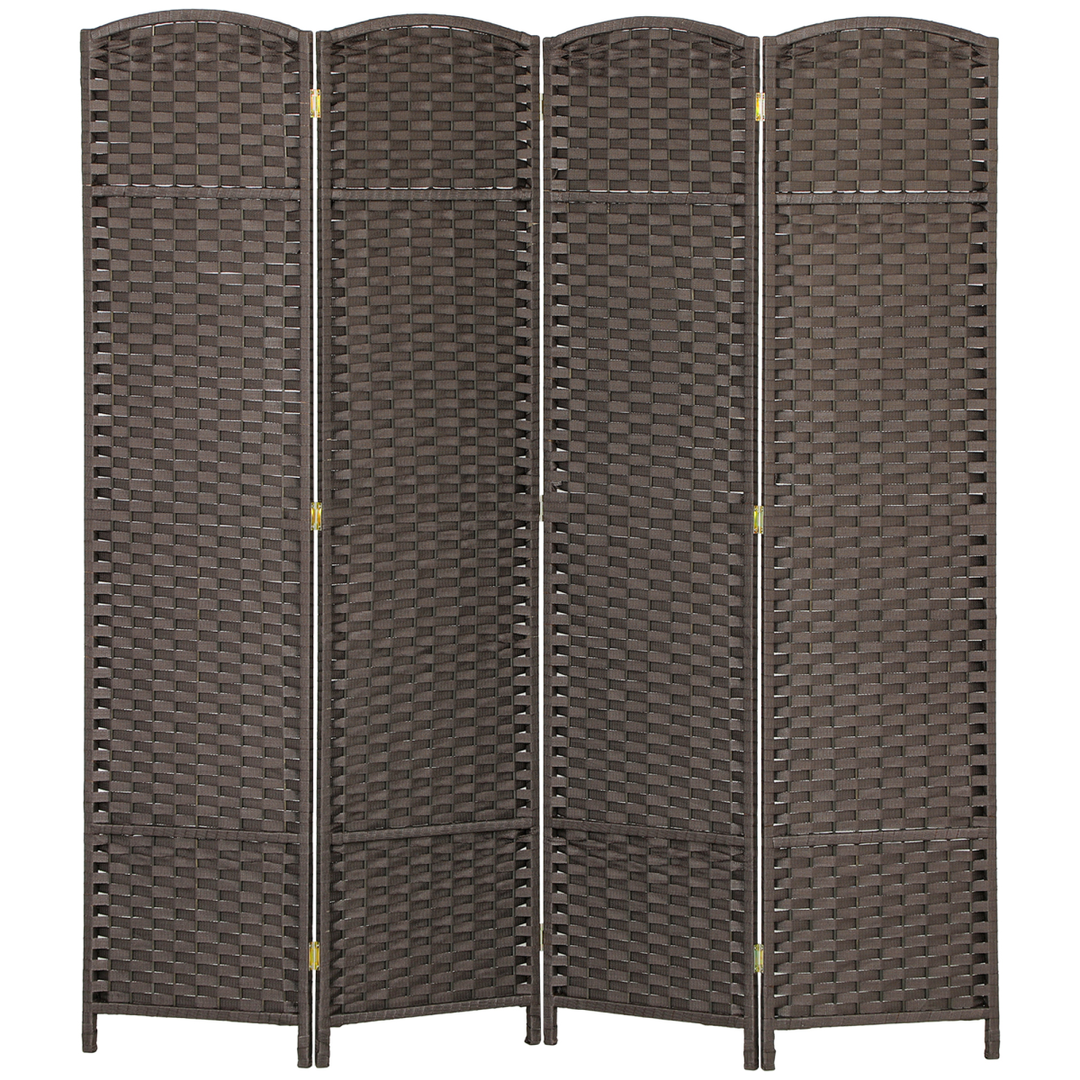 HOMCOM 4 Panel Folding Room Divider, Privacy Screen, 160 x 170cm, Brown