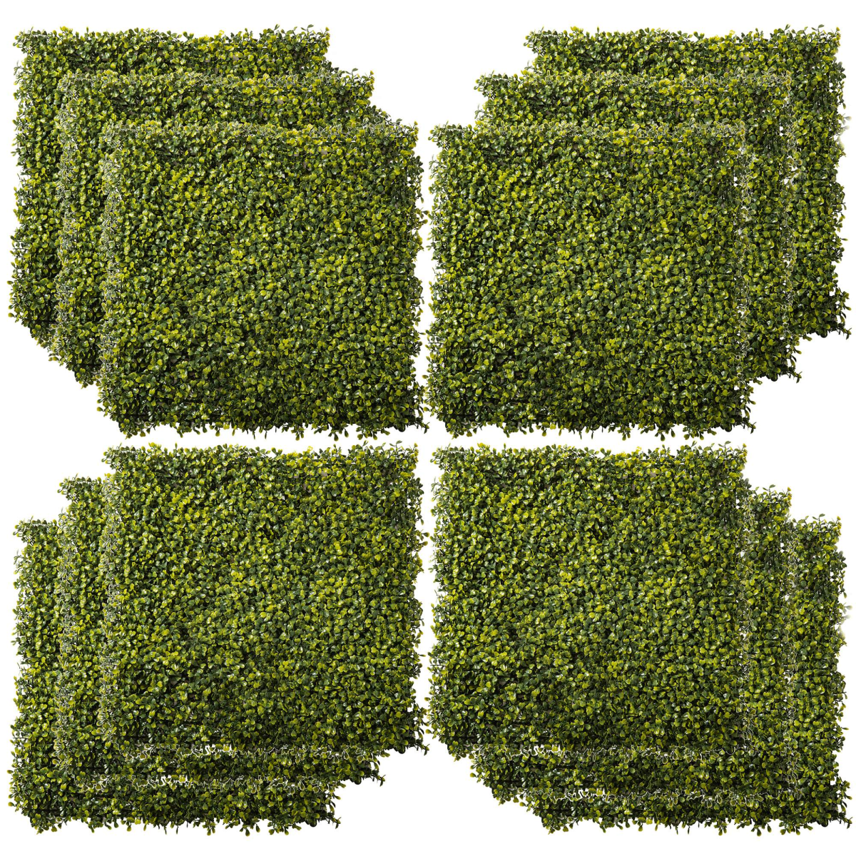 12PCS Artificial Boxwood Wall Panels 20" x 20" Grass Privacy Fence Screen
