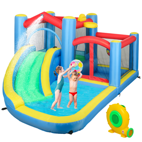 AIYAPLAY Inflatable Bouncy Castle with 550W Blower, 385 x 290 x 180 cm