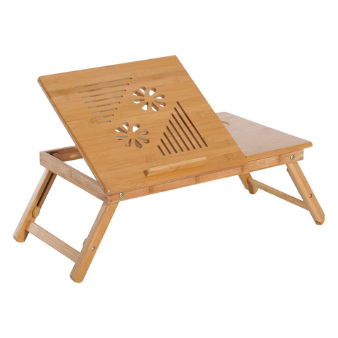 Portable Laptop Desk Notebook Tray PC Bed Drawer Adjustable Bamboo HOMCOM