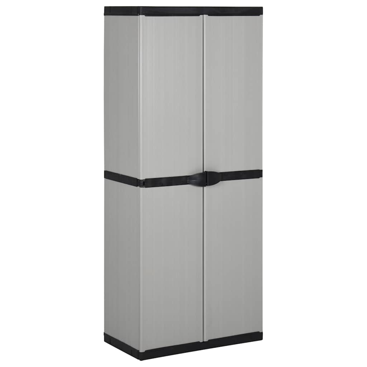 vidaXL Garden Cabinet | Grey and Black | PVC and PP (Polypropylene) | Medium