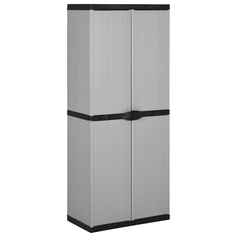vidaXL Garden Cabinet | Grey and Black | PVC and PP (Polypropylene) | Medium