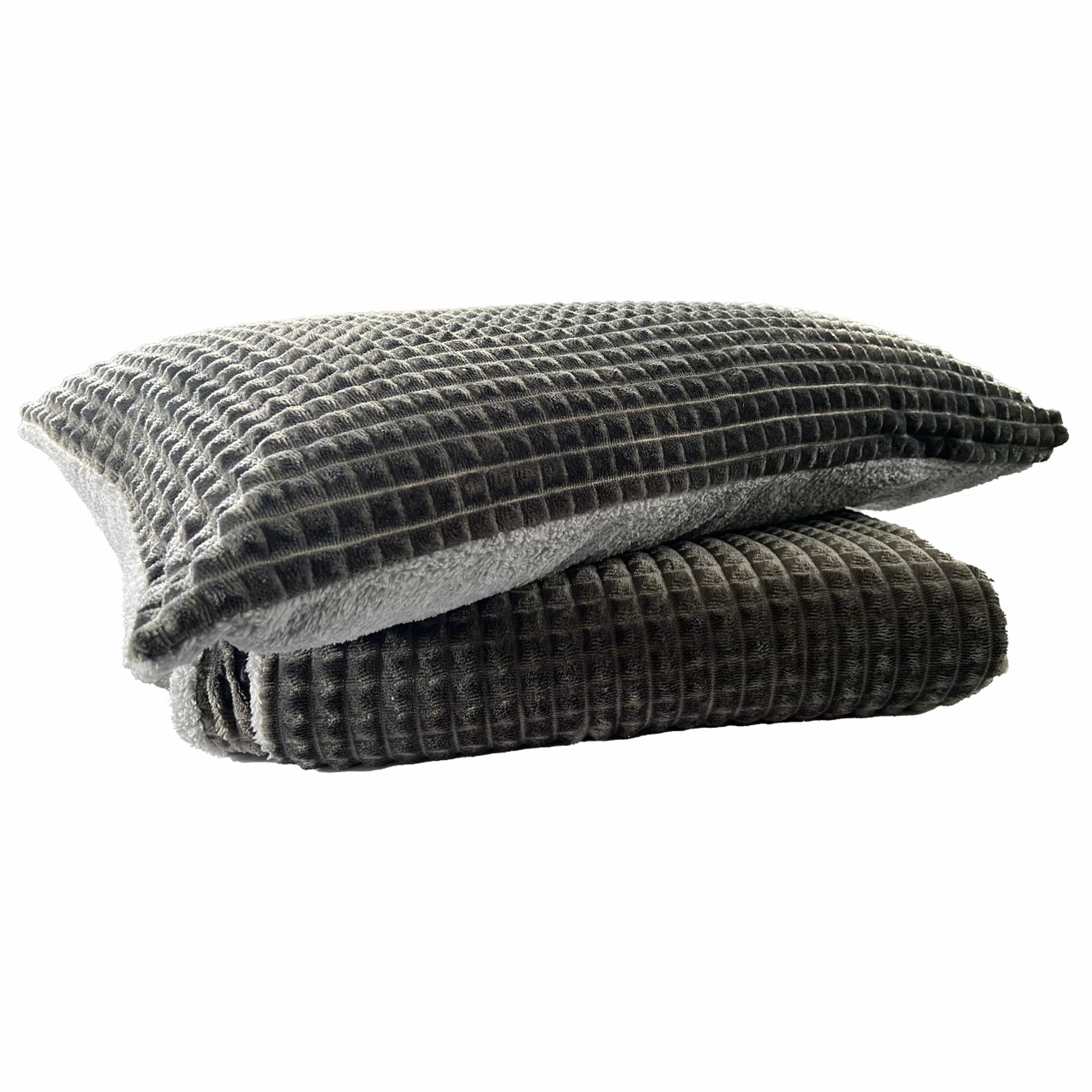 OLIVIA ROCCO Maine Check Fleece Duvet Cover Set Reversible With Pillowcases Super Soft Fluffy Winter Warmth Black Grey Bedding