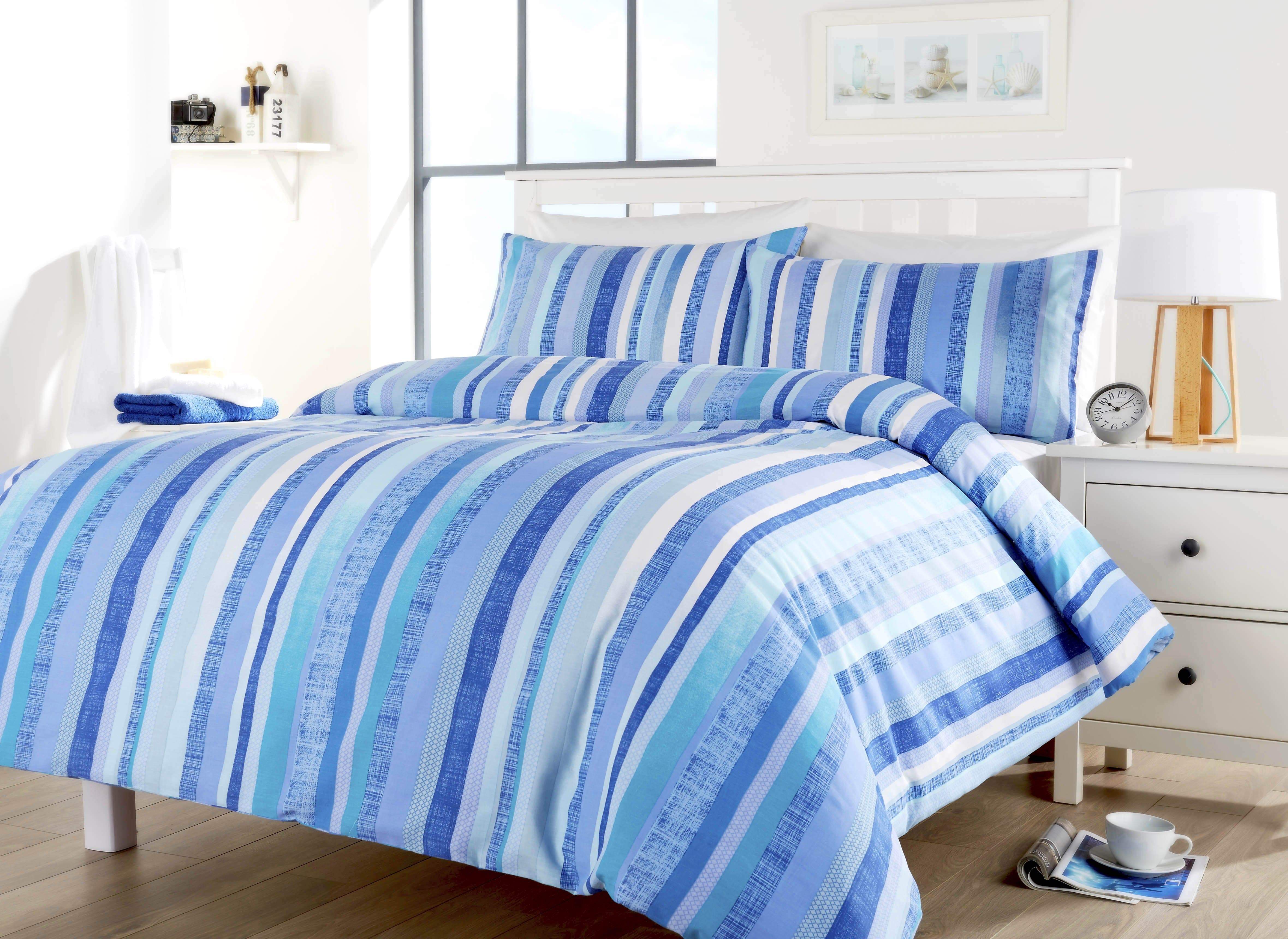 OLIVIA ROCCO Duvet Set Maine Stripe Cotton Rich Luxury Striped Design Single Double King Super King OEKO TEX Certified Designed in England
