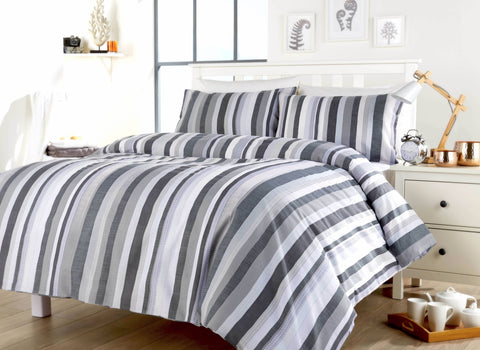 OLIVIA ROCCO Duvet Set Maine Stripe Cotton Rich Luxury Striped Design Single Double King Super King OEKO TEX Certified Designed in England