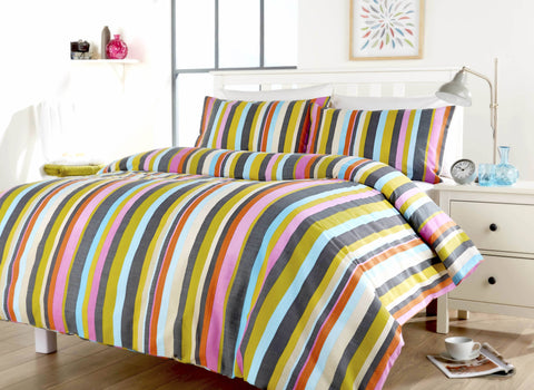 OLIVIA ROCCO Duvet Set Maine Stripe Cotton Rich Luxury Striped Design Single Double King Super King OEKO TEX Certified Designed in England