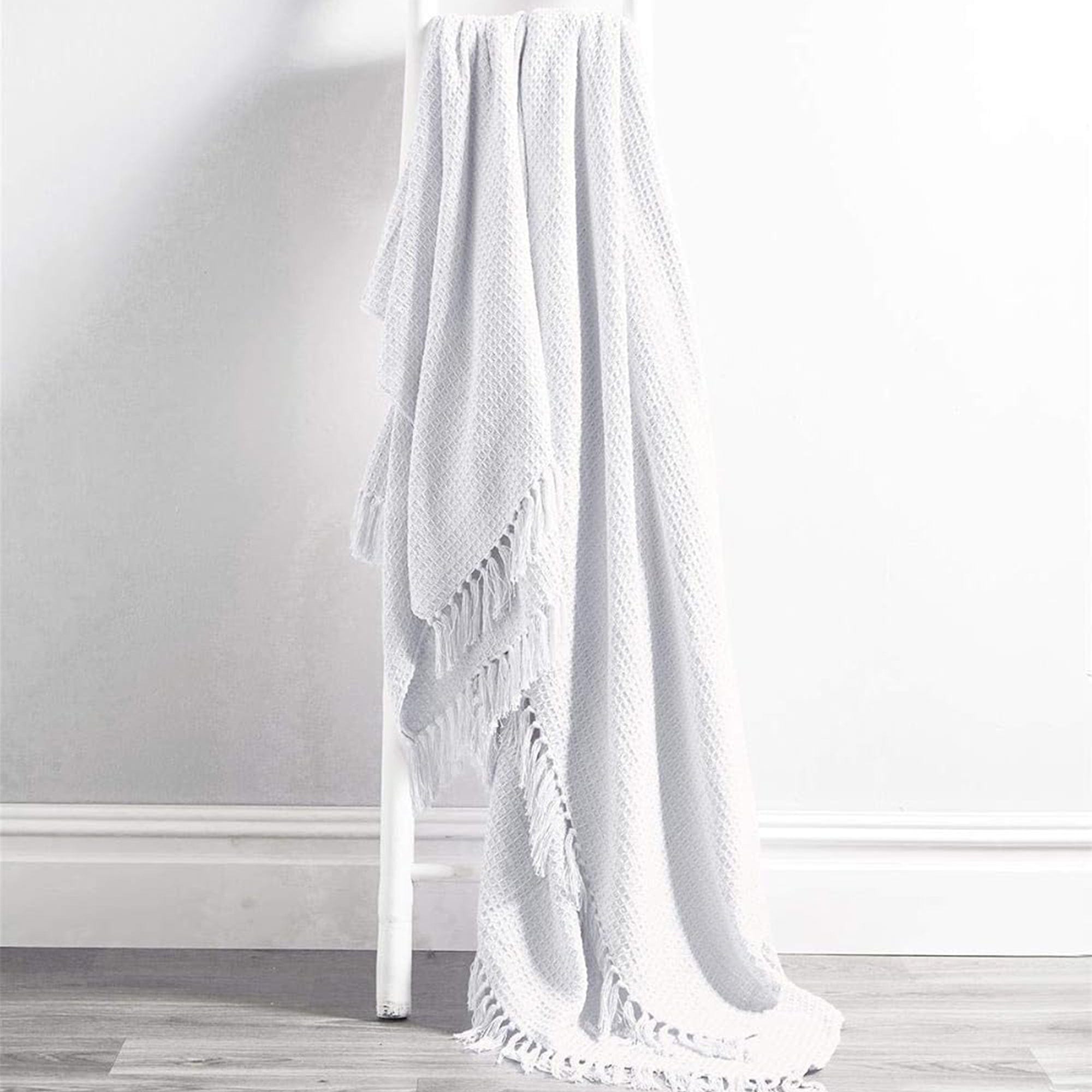 OLIVIA ROCCO Cotton Throw Super Soft Lightweight Eco Friendly Recycled Cotton For Sofa Bed Chair Calming Colours Home Decor