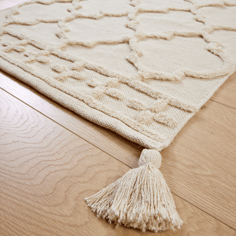 OLIVIA ROCCO Marrakesh Hand Woven Cotton Rug Eco Friendly Durable Carpet For Living Room Bedroom Kitchen Entryway Multiple Sizes