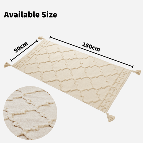 OLIVIA ROCCO Marrakesh Hand Woven Cotton Rug Eco Friendly Durable Carpet For Living Room Bedroom Kitchen Entryway Multiple Sizes