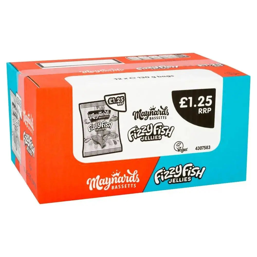 Maynards Bassetts Fizzy Fish Sweets Bag 130 (Case of 12)