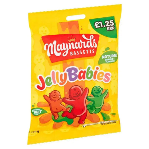 Maynards Bassetts Jelly Babies Sweets Bag 130g (Case of 12)