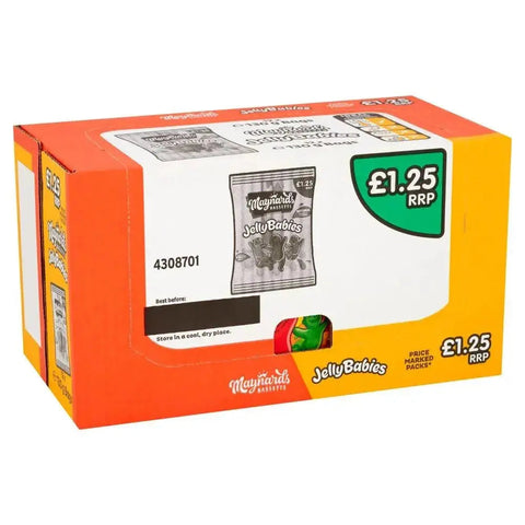 Maynards Bassetts Jelly Babies Sweets Bag 130g (Case of 12)