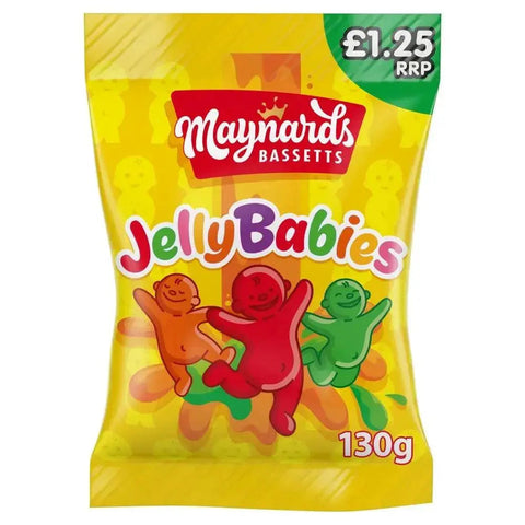 Maynards Bassetts Jelly Babies Sweets Bag 130g (Case of 12)