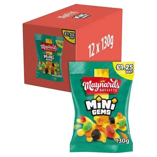 Maynards Bassetts Mini Gems Sweets Bag (Case of 12)