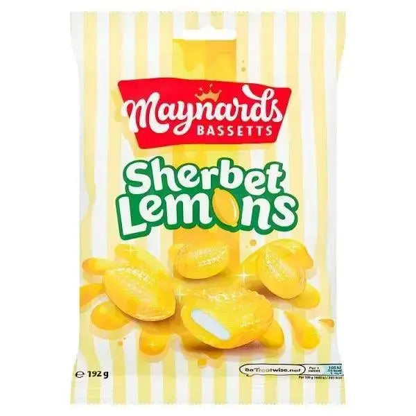 Maynards Bassetts Sherbet Lemons Sweets Bag 192g (Case of 12)