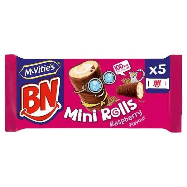 McVitie's BN Raspberry Mini Rolls Cake Bars Multipack 5 x 21.8g, 109g (Case of 12)
