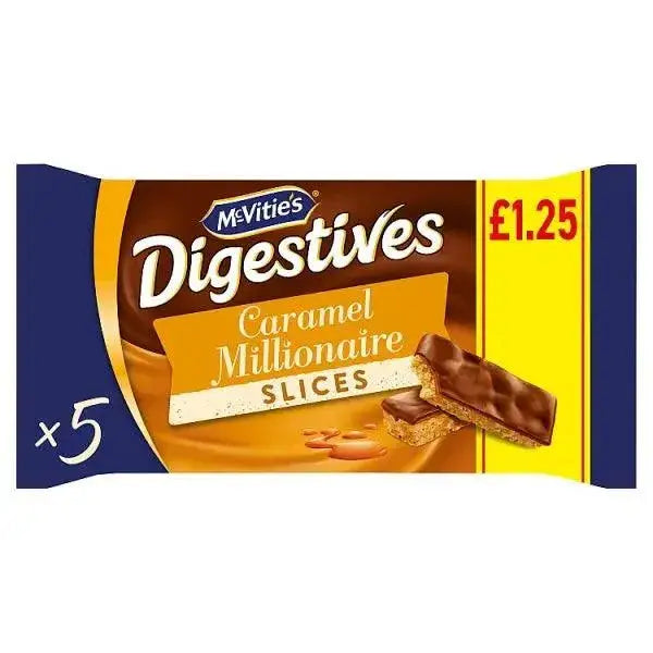 McVitie's Milk Chocolate Caramel Millionaire Biscuit Slices Snack Bars 5pk