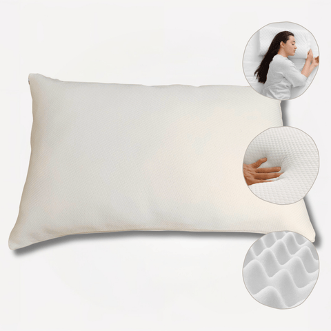 OLIVIA ROCCO Memory Foam Pillow Medium With Luxury Premium Fibre Filling Orthopaedic Support For Neck And Back Pain Relief