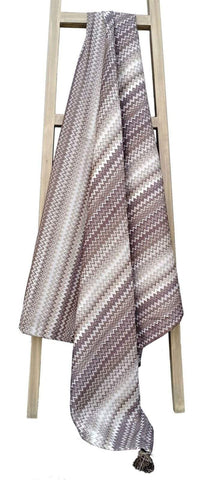 OLIVIA ROCCO Mia Bohemian Throw Blanket Tribal Striped Pattern Tasselled Edges Soft Polyester For Sofas And Beds Calming Colours
