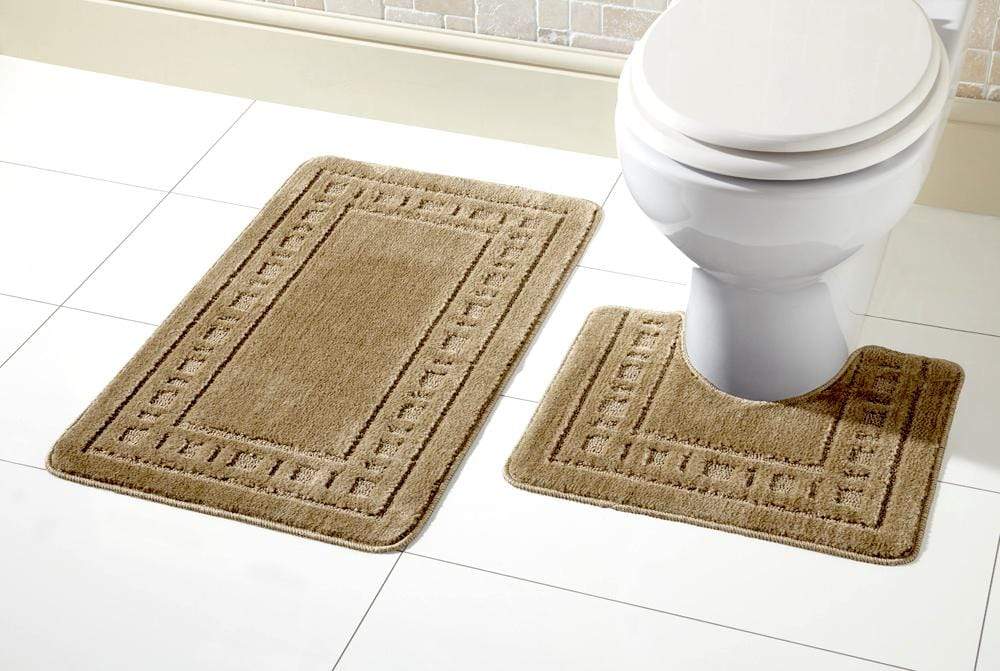 OLIVIA ROCCO Miami Bath Mat Set Ultra Absorbent Non Slip With Pedestal Multi Color Options For Home Hotel Or Guesthouse Durable