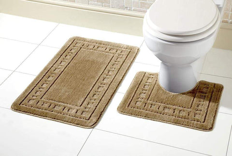 OLIVIA ROCCO Miami Bath Mat Set Ultra Absorbent Non Slip With Pedestal Multi Color Options For Home Hotel Or Guesthouse Durable